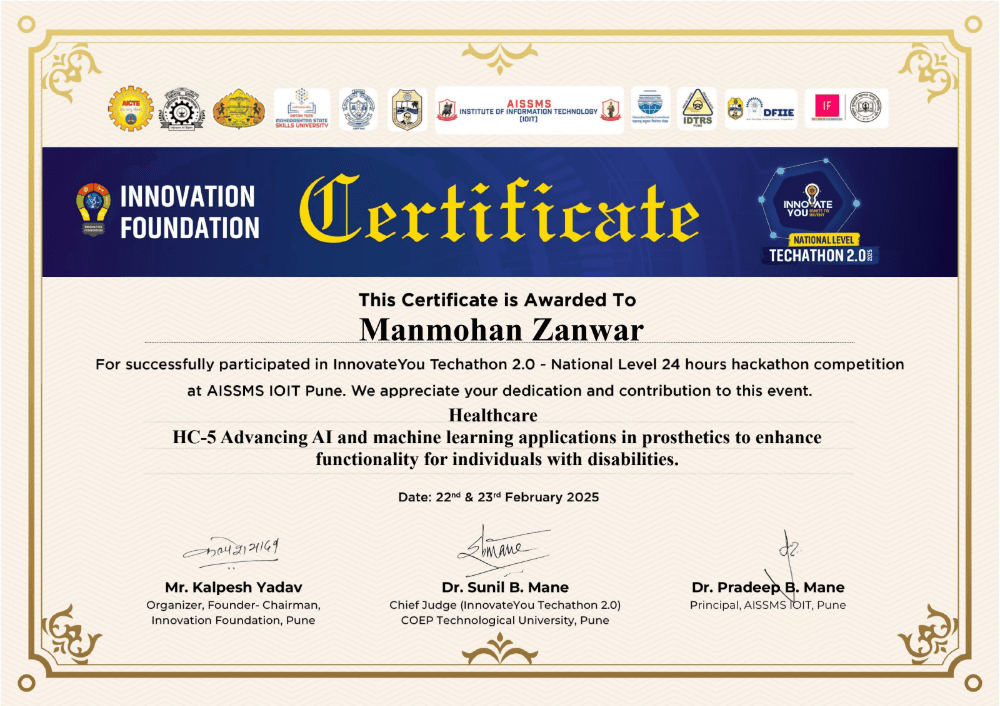 Award for Best solution for the given Problem Statement